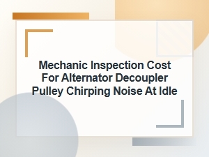 Alternator Decoupler Pulley Chirping at Idle Inspection Cost